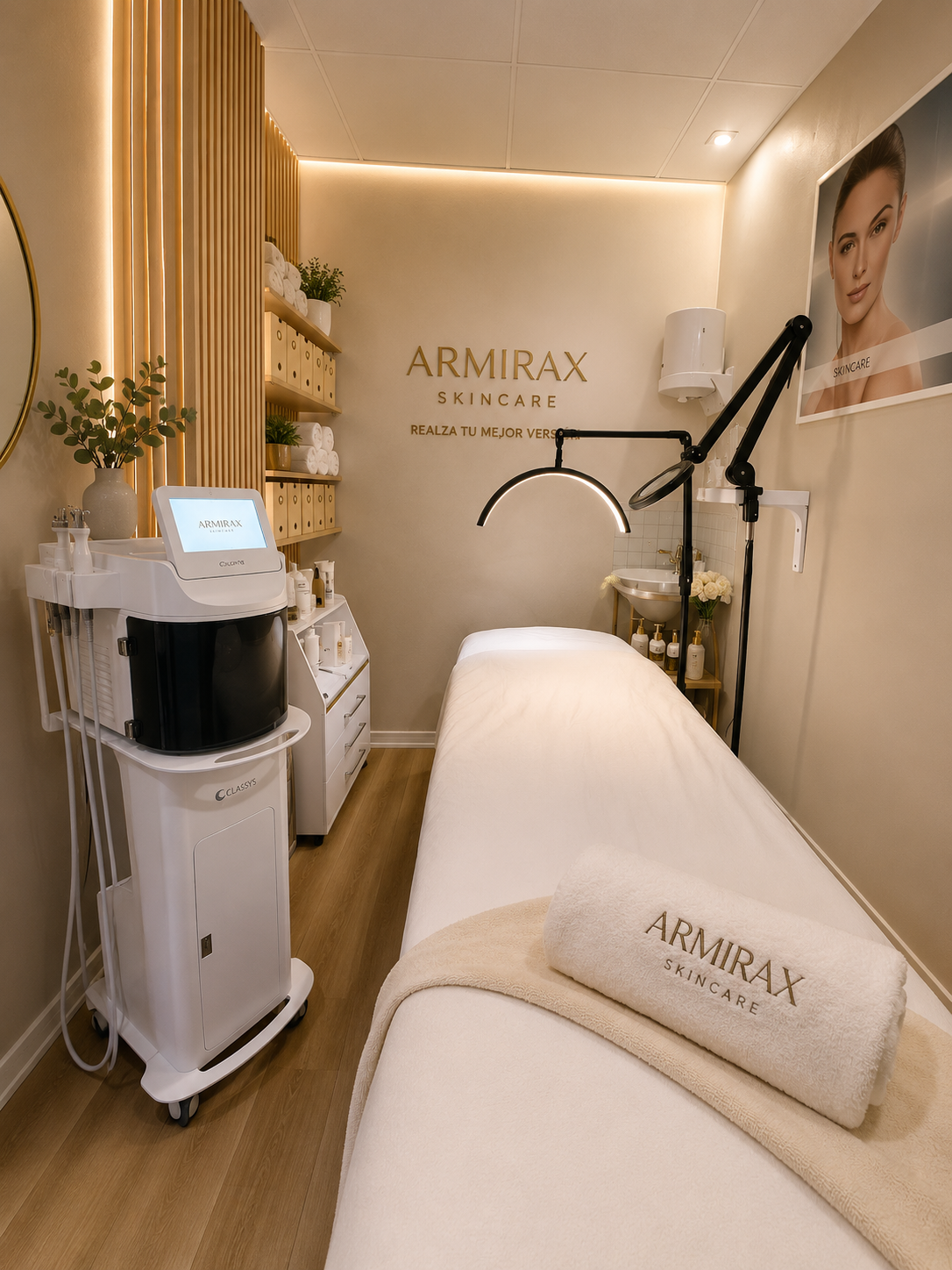 Cabina de tratamientos faciales Aquapure en Armirax Madrid